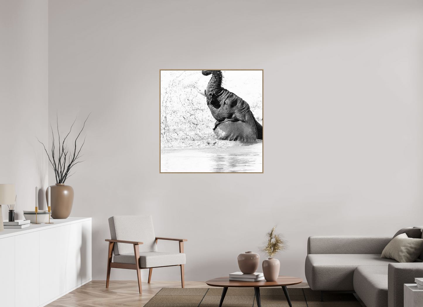 100 x 100 cm, Hahnemühle Baryta - Natural Oak Floater Joy