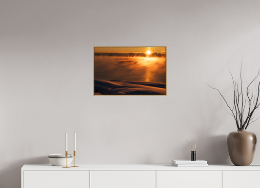 60 x 40 cm, Hahnemühle Baryta - Natural Oak Floater Burning Sea