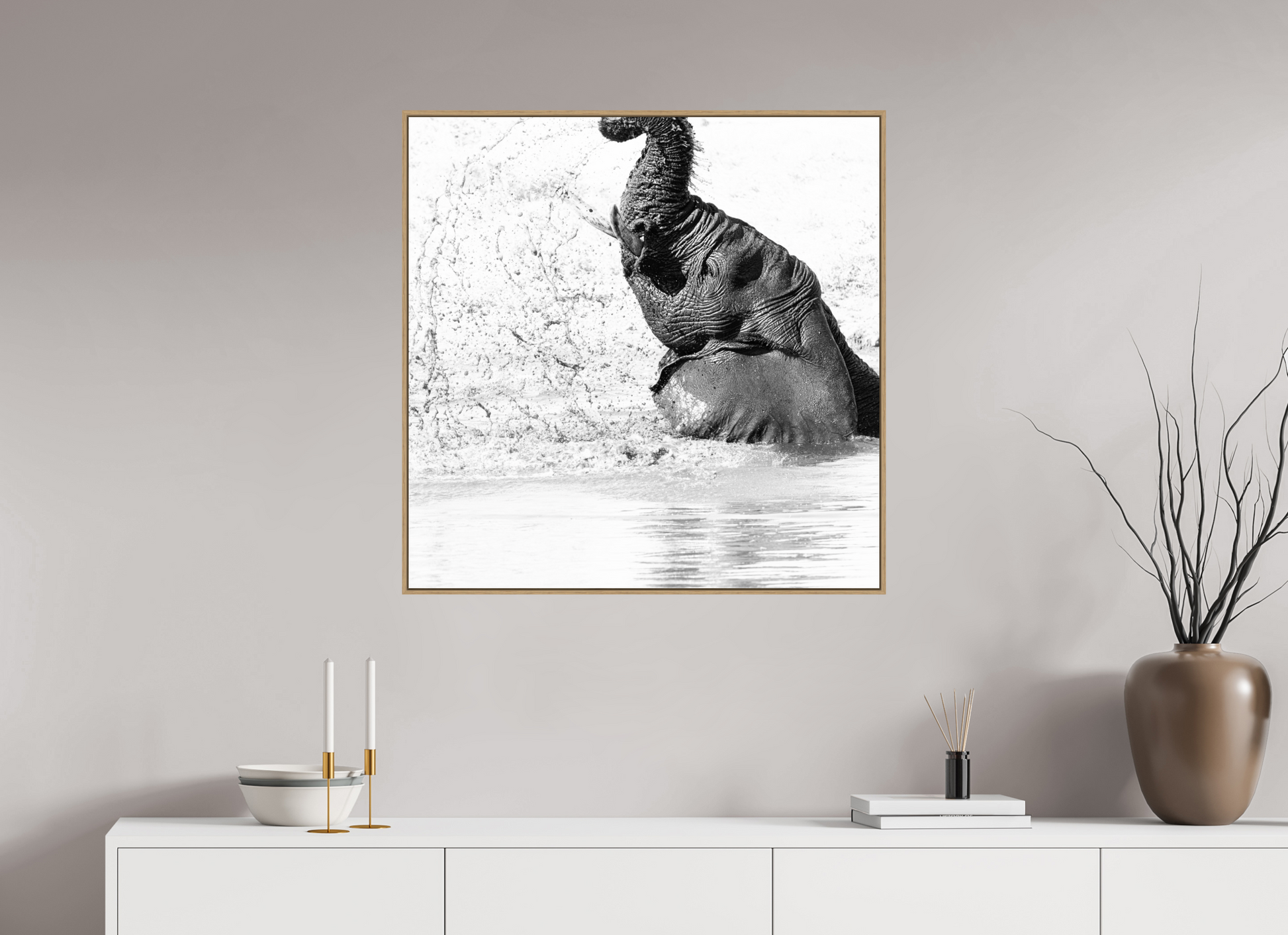 80 x 80 cm, Hahnemühle Baryta - Natural Oak Floater Joy